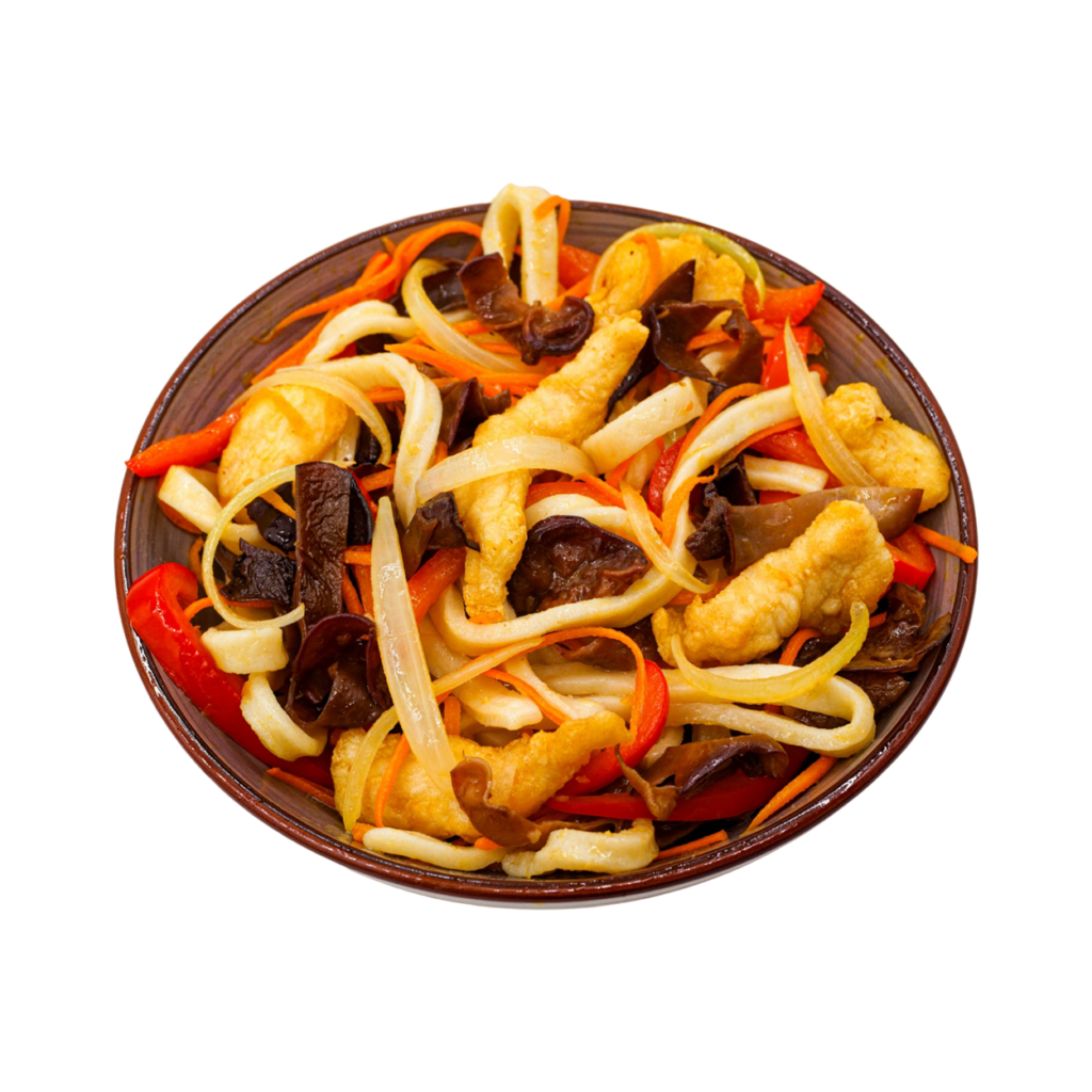 Вок с курицей и древесными грибами, 350 гр