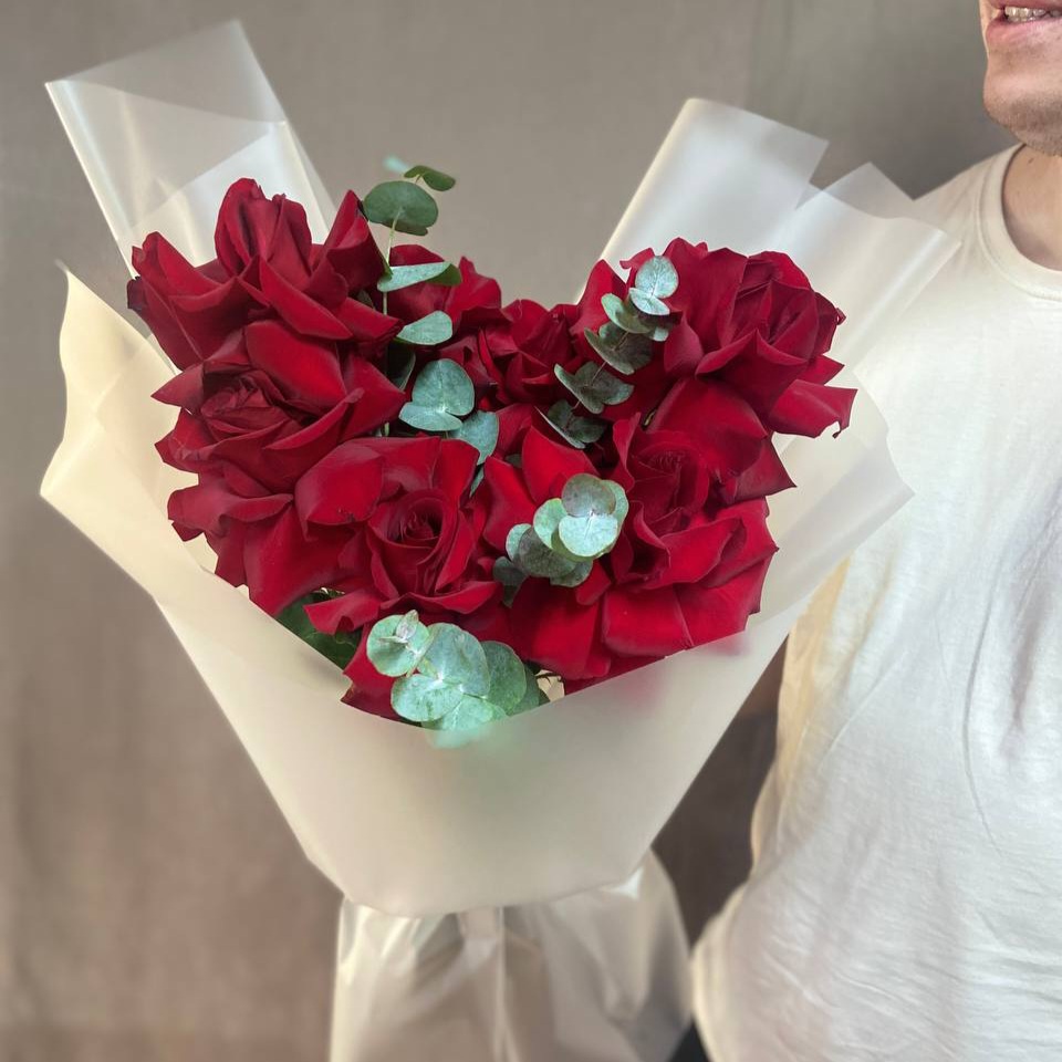 Моно букет из 7 французских роз №2