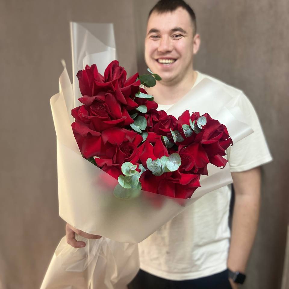 Моно букет из 7 французских роз №3