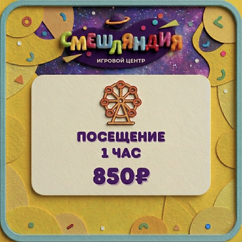 1 час посещения игрового центра