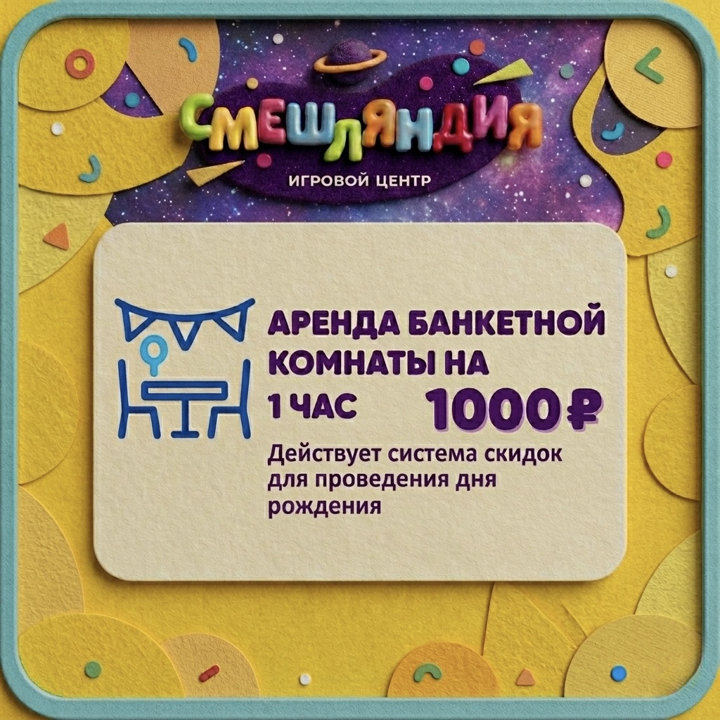 Аренда банкетной комнаты на 1 час