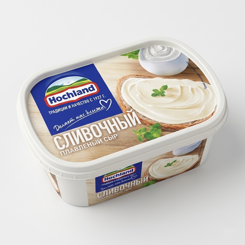 Сыр плавленый сливочный "Hochland" 55%, 200г